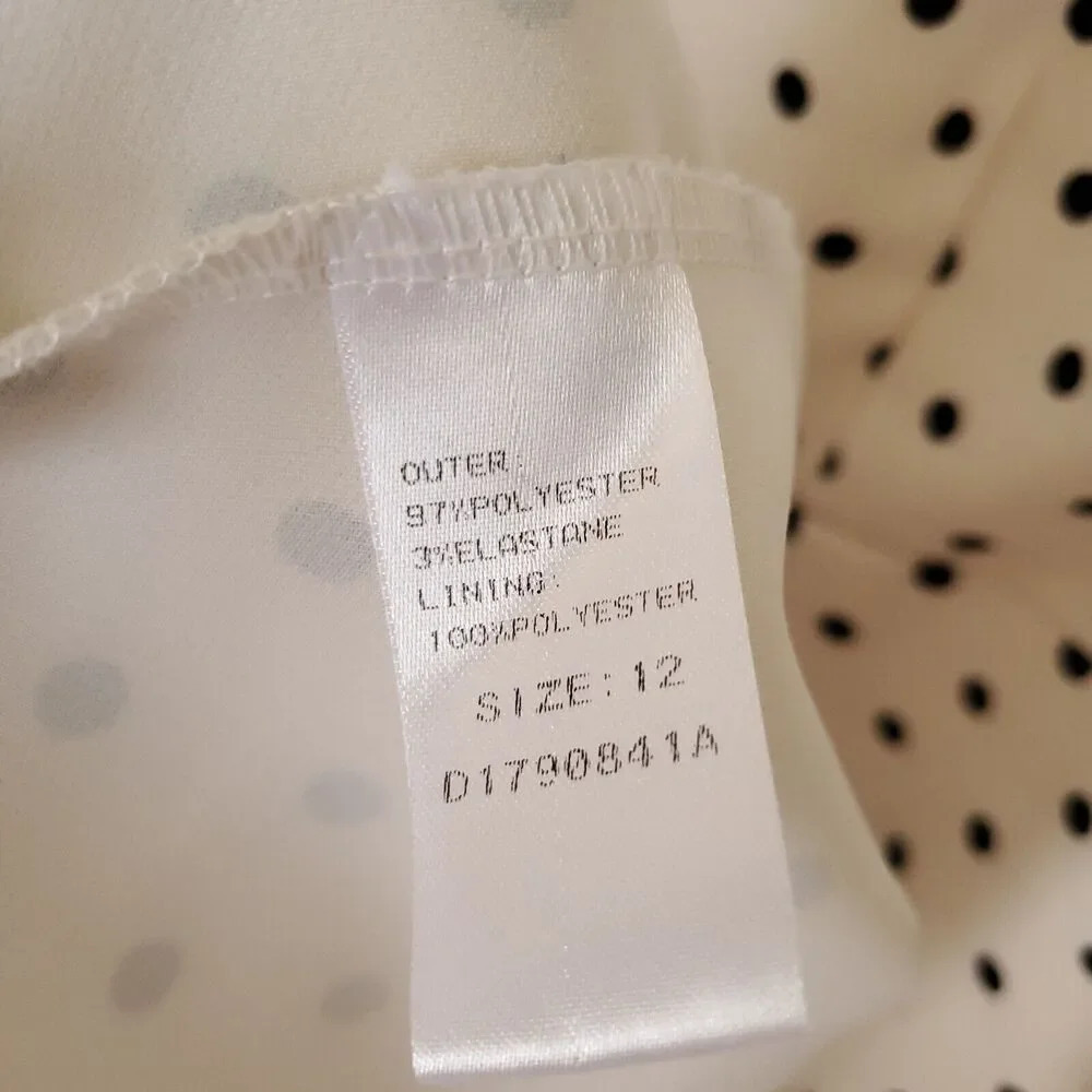 ASOS Little Mistress Maternity Womens Dress Size 8 Cream Black Polka Dot Midi - Picture 10 of 14